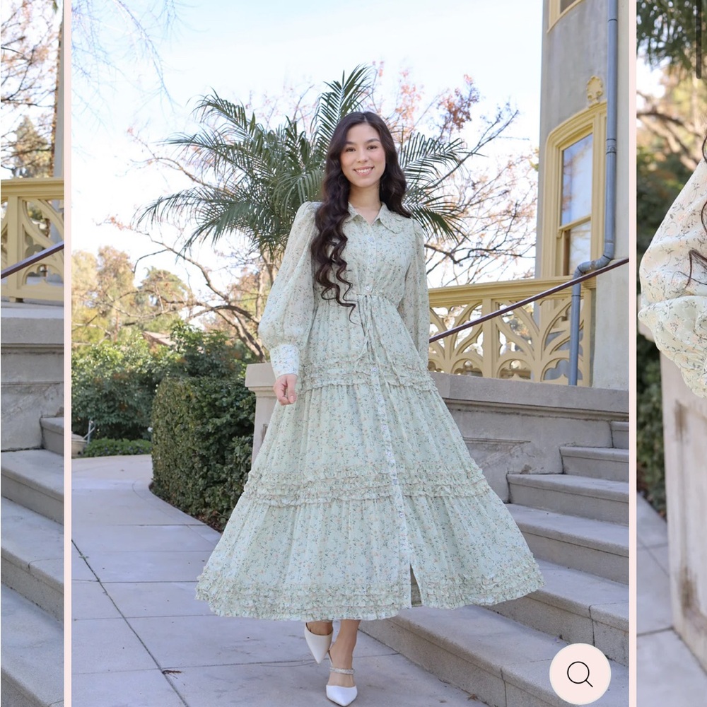 PKC Collection Floral Green Maxi Dress